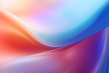 Obraz premium AI Generated, multi-colored abstract background, smooth lines, waves, rainbow color,