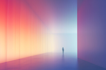 AI Generated, multi-colored abstract background, smooth lines, waves, rainbow color,