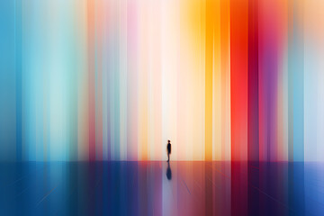AI Generated, multi-colored abstract background, smooth lines, waves, rainbow color,