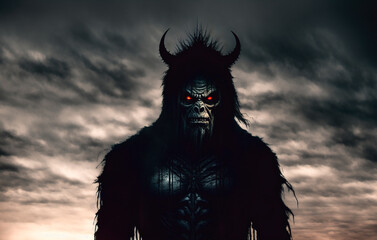 Naklejka premium Scary monster. Halloween concept.