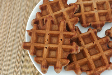 Homemade gluten free waffles on a plate