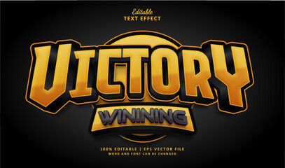 Victory text effect style. Editable text effect style badge esport gaming championship.