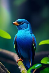 Resplendent arara azul in nature