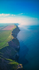 Unique and epic view of the coastline in North Yorkshire, Filey
