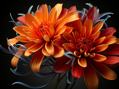 orange flower on black UHD wallpaper Stock Photographic Image