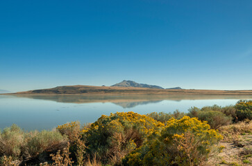 Fototapeta premium Salt lake and mountains