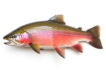 Obraz premium A vibrant rainbow trout fish with a unique pink tail created with Generative AI technology