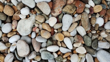 Beauty colorfully pebbles on the beach