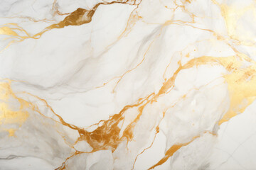 Fototapeta premium White Marble Background with Shiny Gold Pattern, Modern Design - Generative AI