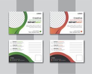 Professional abstract minimal corporate Post card design for marketing agency, postcard template, post card, postcard layout. Postcards design template, vector eps cc