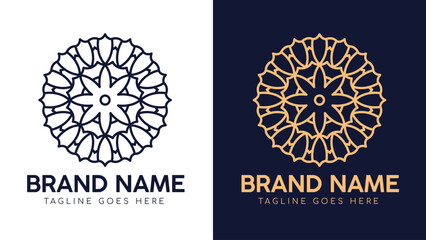 Floral ornament logo design abstract logo with two different color and vector design