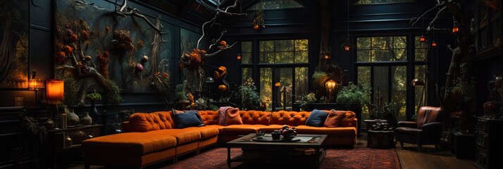 Interior Design during Halloween Event. Creepy Design.