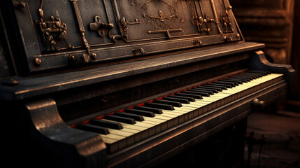 Fototapeta na wymiar Keys piano sound musical keyboard instrument black