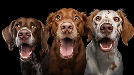 portrait of dogs expressing surprise when pets encounter something unexpected or react to a sudden noise, creating humorous and cute images.