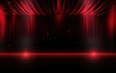 A red curtains in theatre - obrazy, fototapety, plakaty