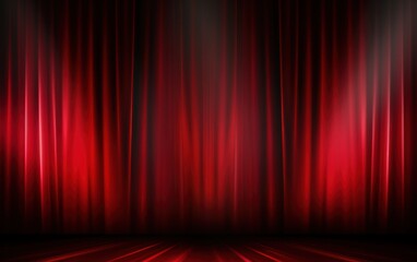 A red curtains in theatre - obrazy, fototapety, plakaty