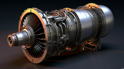 Fototapeta na wymiar Turbine Engine Profile. Aviation Technologies.generative ai