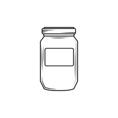 glass jars for canning in outline style on white background