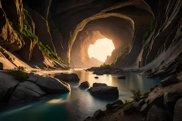 Fotobehang lake in the cave © sharoz arts 