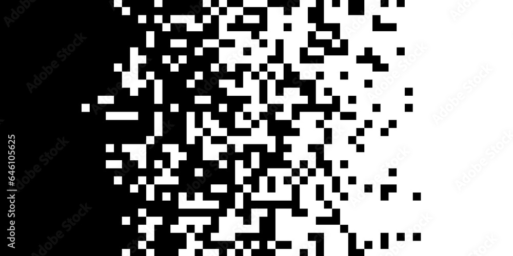 Poster abstract modern minimal black and white monochrome geometry small, tiny square boxes or cubes grid t