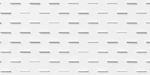 Interrupted lines of small cube blocks geometrical white background wallpaper banner pattern