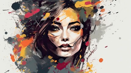 An abstract painting of a model. This is perfect for prints and backgrounds, wallpapers, and so much more. © Dreamers Artists