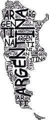 map of Argentina, country of South America