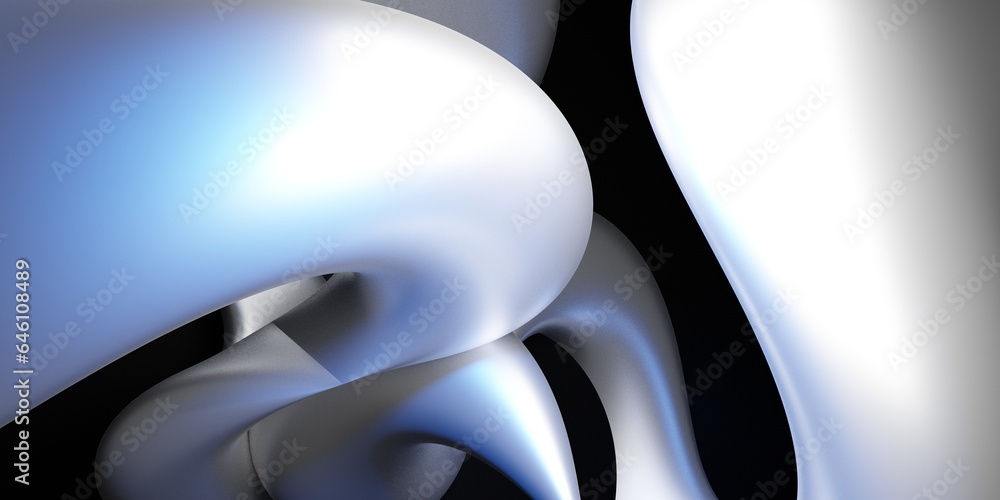 Poster abstract fluid holographic curved wave figure in motion background. modern 3d rendering background.