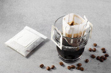 Drip Coffee Bag in a Cup, Quick Way to Brew Ground Coffee Using Paper Type Filter