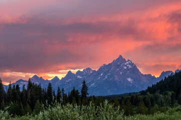 Teton Sky Fire at Sunset