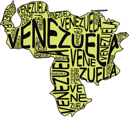 Venezuela map typographic map venezuela south america latin America