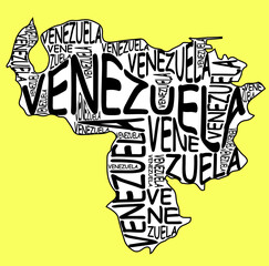 Venezuela map typographic map venezuela south america latin America
