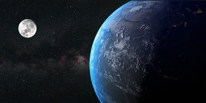 earth space moon galaxy