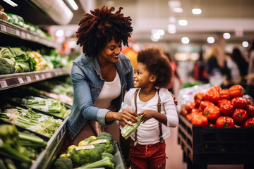 Women shopping in the supermarket