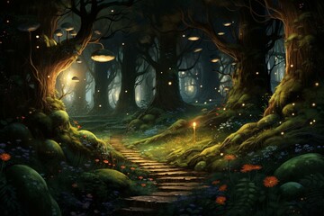 artwork of an enchanted woods. Generative AI