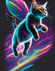 Cat Flying Though Dimensions