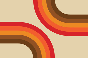 Retro background, Abstract background of rainbow groovy Wavy Line design  Hippie Retro style.