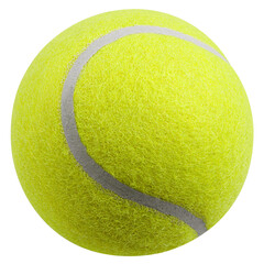 Tennis ball, isolated on white background, full depth of field