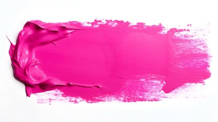 Isolated magenta Brush Stroke on a white Background. Acrylic Paint Texture with Copy Space 
