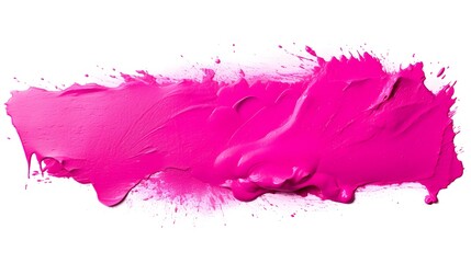Isolated magenta Brush Stroke on a white Background. Acrylic Paint Texture with Copy Space 
