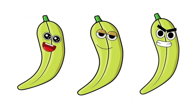 Cute banana emoticon animation
