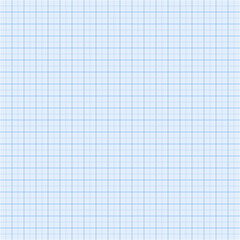 Sheet of graph paper with grid. Millimeter paper texture, geometric pattern. Blue lined blank for drawing, studying, technical engineering or scale measurement. Vector illustration