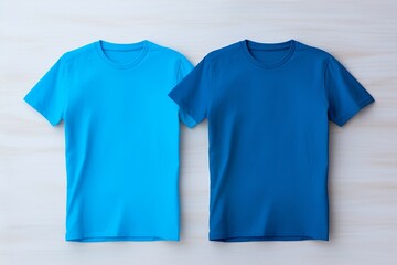 Blue cotton t-shirt isolated on white background, Blank blue t-shirt on light background, short sleeve t-shirt isolated 