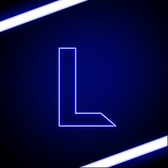 Neon Light Alphabet l with clipping path. 3D illustration