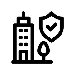 city protection line icon. vector icon for your website, mobile, presentation, and logo design.