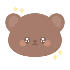 お目々キラキラくまちゃん嬉しい⭐︎PNG