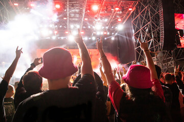 crowd at concert - summer music festival.
