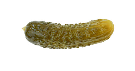 Fototapeta premium Pickled cucumber isolated on transparent background.