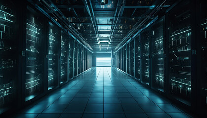 Modern industry relies on secure global computer network connections indoors generated by AI