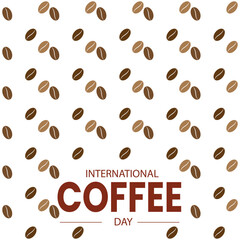 Obraz premium National coffee day vector illustration. coffee day pattern design. International Coffee Day, Suitable for greeting card, poster and banner background. 